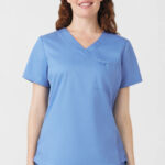 2-Pocket V-Neck Rib Knit Top